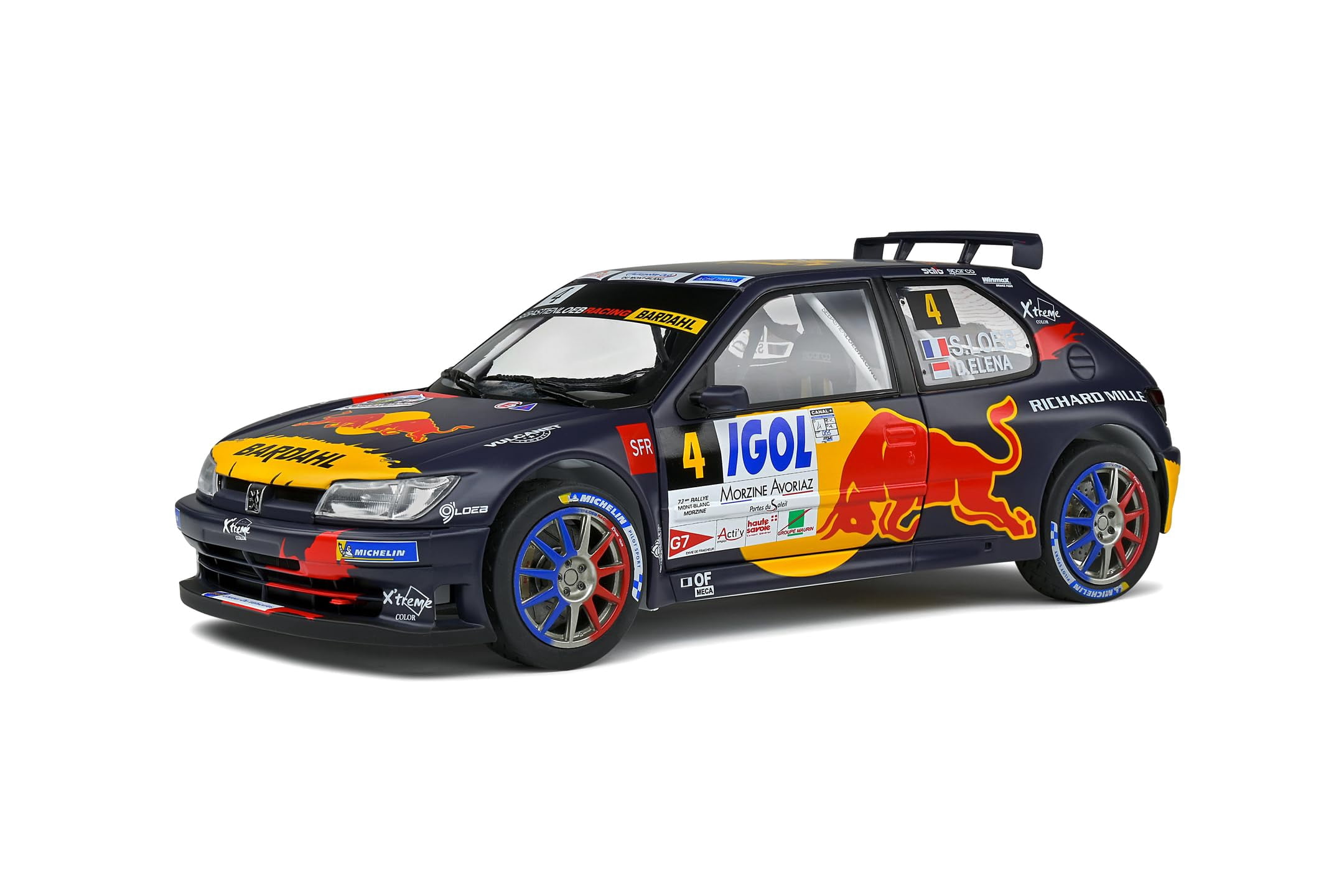 Solido 1:18 Scale Diecast Peugeot 306 Maxi Black #4 S. Loeb/D