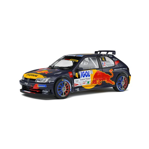 Solido 1:18 Scale Diecast Peugeot 306 Maxi Black #4 S. Loeb/D. Elena Rally Du Mont Blanc 2021 Model S1808301