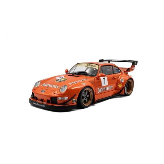 2020 RWB Bodykit #7 "Jagermeister" Orange with Graphics 1/18 Diecast Model Car by Solido