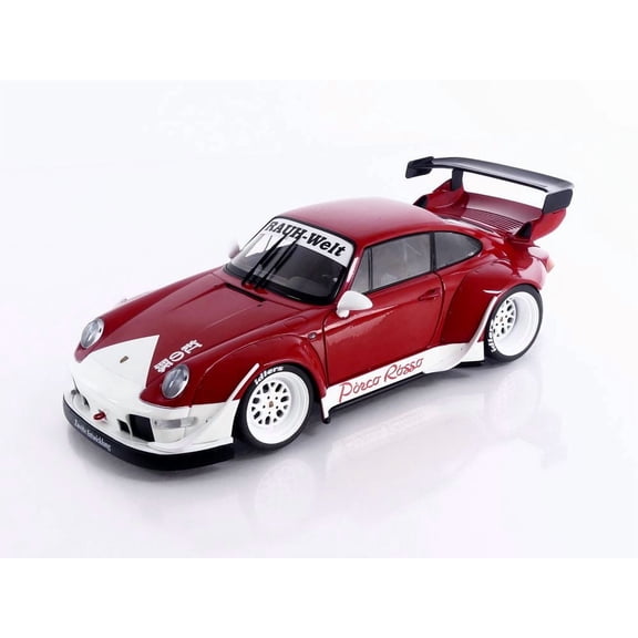 2020 RWB Bodykit "Porco Rosso" Red and White 1/18 Diecast Model Car by Solido