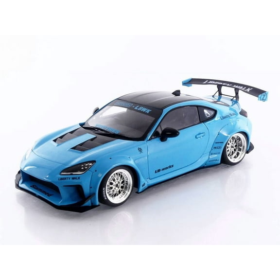 2024 Toyota GR86 LBWK Body Kit RHD (Right Hand Drive) Baby Blue with Black Top 1/18 Diecast Model Car by Solido