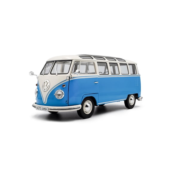 1962 Volkswagen T1 Samba, Blue/White 1:18 Diecast Model Vehicle by Solido