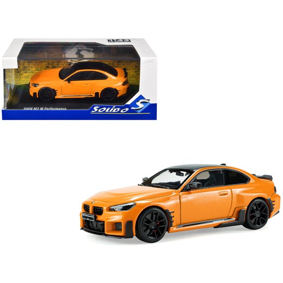 2024 BMW M2 M Performance Papaya Orange Metallic with Black Top 1/43 Diecast Model Car by Solido