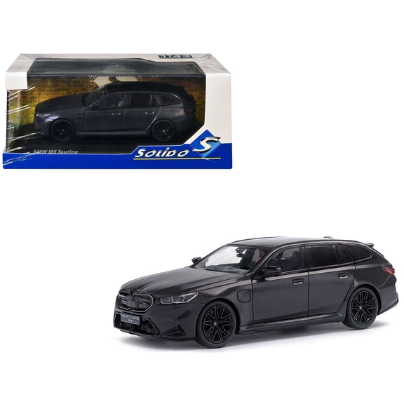 2024 BMW M5 Touring Frozen Deep Gray Metallic with Black Top 1/43 Diecast Model Car by Solido