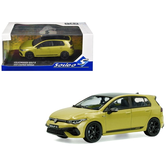 2023 Volkswagen Golf R 333 Limited Edition Lime Yellow Metallic with Black Top 1/43 Diecast Model Car by Solido