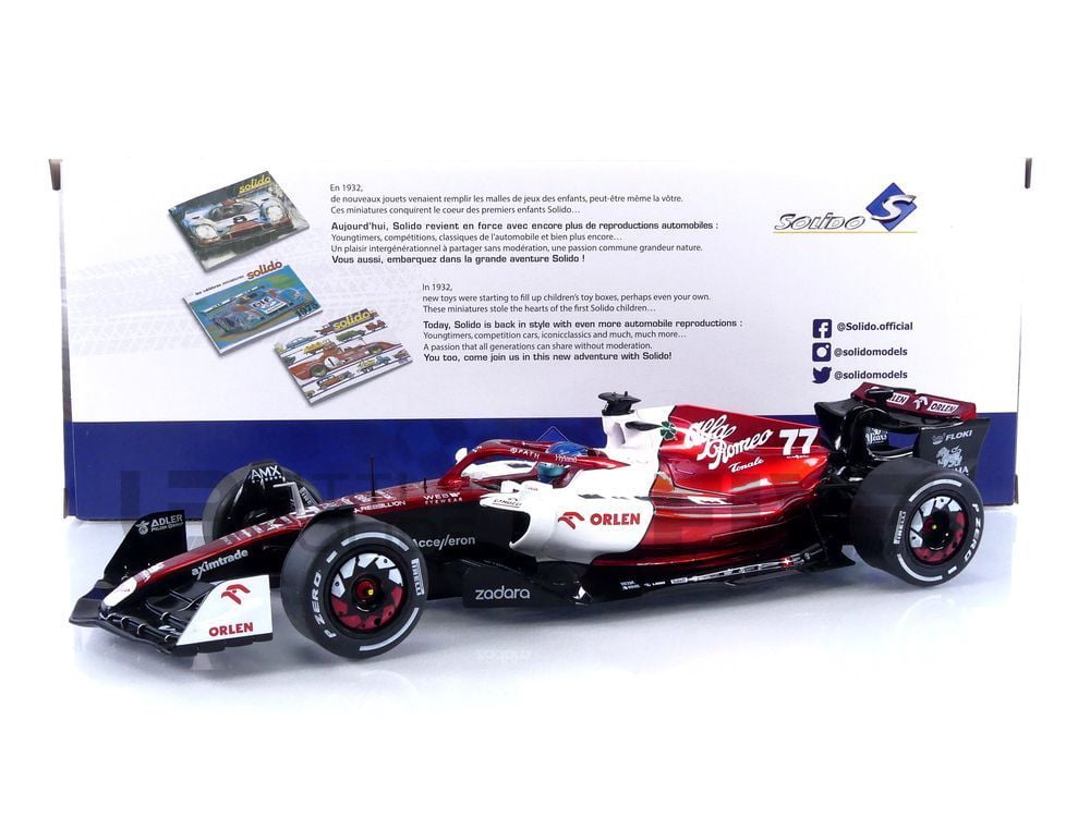 1:18 Solido F1 Alfa Romeo C42 Emilia Romagna GP #77 V.Bottas