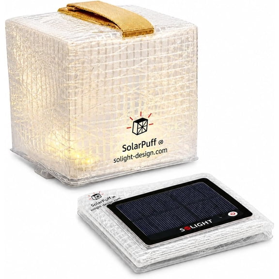 SOLIGHT Solar Camping Lantern Bright Collapsible Inflatable Solar Powered Lantern Light for Outdoor, Power Outages, Backpacking, Patio with Long-Lasting Battery (Warm & Bright White)