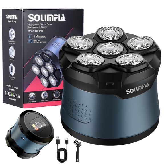 SOLIMPIA Men's Razor with Magnetic Holder and 6 Blades