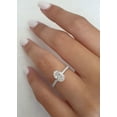 thumbnail image 1 of SOLITAIRE JEWELS 1.0Ct Oval Cut Moissanite Diamond Hidden Halo Engagement Ring 18K White Gold, 1 of 6