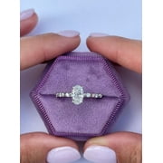 SOLITAIRE JEWELS 1.18 Ct Oval Cut D Color VVS Clarity Moissanite Diamond Engagement Ring Solid 10K White Gold