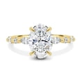 thumbnail image 1 of SOLITAIRE JEWELS 1.20Ct Oval Moissanite Solitaire Accent Pave Setting Wedding 18K Gold Ring, 1 of 6