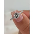 thumbnail image 1 of SOLITAIRE JEWELS 1.50 Ct Round Brilliant Moissanite Diamond Engagement Solitaire With Pave Ring 10K White Gold, 1 of 7