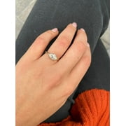 SOLITAIRE JEWELS 1.5Ct Marquise Moissanite Engagement Ring, 10K Yellow Gold East-West Setting Solitaire Ring