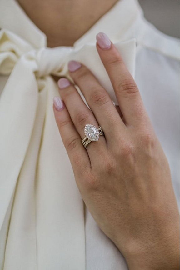 1.75CT Marquise Cut Halo & Pave Moissanite Engagement Ring for Women, Diamond on Bridge, 10k Yellow Gold Solitaire Ring