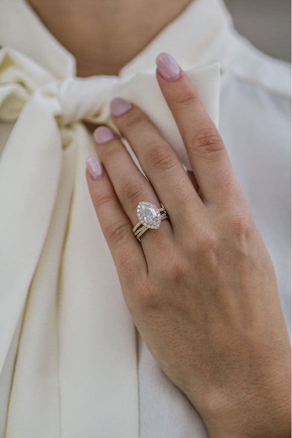 1.75CT Marquise Cut Halo & Pave Moissanite Engagement Ring for Women, Diamond on Bridge, 14k Yellow Gold Solitaire Ring
