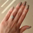 thumbnail image 1 of SOLITAIRE JEWELS 1CT Pear Moissanite Halo Split Shank Pave Setting Engagement Ring 14K White Gold, 1 of 4