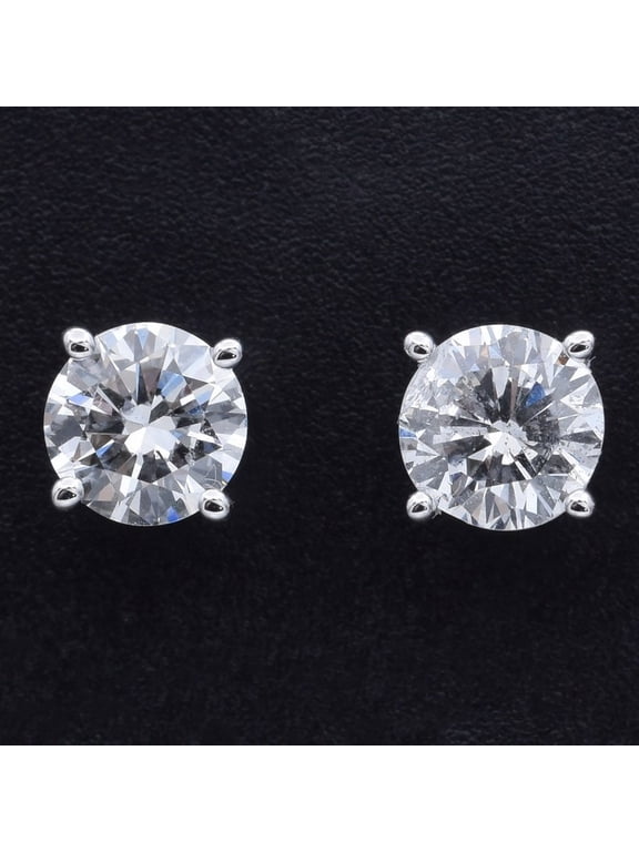 1CTW Round Moissanite/Diamond Prong Set Stud Earrings In 925 Silver Sterling