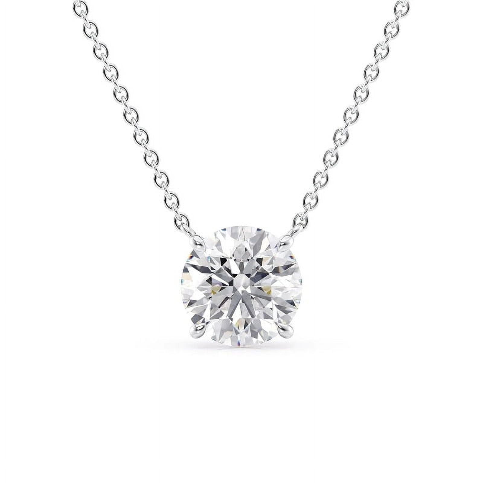 SOLITAIRE JEWELS 1Ct Round Moissanite Solitaire Necklace/Pendant Solid ...