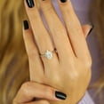 thumbnail image 1 of SOLITAIRE JEWELS 2.00CT Oval Shaped Cluster Moissanite Engagement Ring for Women Solid 18k White Gold, 18k White Gold Solitaire Ring, 1 of 4