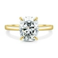 thumbnail image 1 of SOLITAIRE JEWELS 2.50CT Elongated Cushion Solitaire Hidden Halo Moissanite Engagement Ring 18K Gold, 1 of 9