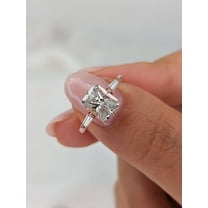 SOLITAIRE JEWELS 2.50Ct Radiant Moissanite Diamond Engagement Ring 10K Rose Gold With Tapered Side Moissanite