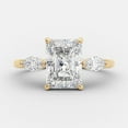 thumbnail image 1 of SOLITAIRE JEWELS 2.5Ct Radiant And Marquise Three Stone Moissanite Engagement Ring 10K Yellow Gold, 1 of 4
