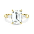 thumbnail image 1 of SOLITAIRE JEWELS 2CT Emerald Trilogy Moissanite Diamond Solitaire Engagement Ring 14K Yellow Gold, 1 of 9