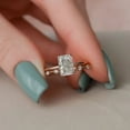 thumbnail image 1 of SOLITAIRE JEWELS 2CT Radiant Cut Moissanite Solitaire Halo Eternity Bridal Engagement Ring Set 10K Yellow Gold, 1 of 5