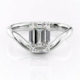 thumbnail image 1 of SOLITAIRE JEWELS 2Ct Emerald Cut Moissanite Engagement Ring , Curved Band Ring in 10K White Gold, 1 of 5
