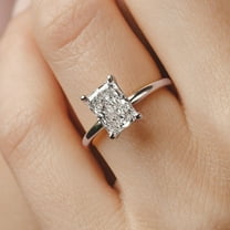 SOLITAIRE JEWELS 2.5ctw Radiant cut moissanite Diamond Engagement Ring 14K White Gold Simple Solitaire Ring for Her