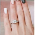 thumbnail image 1 of SOLITAIRE JEWELS 3.00CT Princess & Tapered Baguette Cut Three Stone Moissanite Engagement Ring Solid 18k White Gold, 18k White Gold Solitaire Ring, 1 of 6
