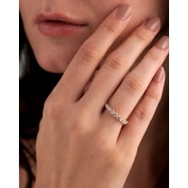 SOLITAIRE JEWELS 3.00MM Round DE-VVS Moissanite Diamond Full Eternity Wedding Band 10K Yellow Gold