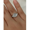 thumbnail image 1 of SOLITAIRE JEWELS 3.1Ct Cushion Moissanite Diamond 3 Stones Engagement Solitaire Ring for Women Solid 18k Yellow Gold, 18k Yellow Gold Solitaire Ring, 1 of 7