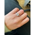 thumbnail image 1 of SOLITAIRE JEWELS 3.30Ct Cushion Moissanite Diamond Engagement Ring 14K White Gold With Marquise Pave, 1 of 7