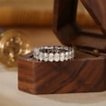 thumbnail image 1 of SOLITAIRE JEWELS 3*4MM Oval Moissanite Wedding Full Eternity Band Solid 10K White Gold, 1 of 6