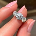 thumbnail image 1 of SOLITAIRE JEWELS 3.50TCW Round Cut Moissanite Three Stone Engagement Ring Solid 18K White Gold Ring Size 7, 1 of 6