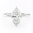 thumbnail image 1 of SOLITAIRE JEWELS 3CT Marquise Moissanite Hidden Halo Engagement Ring Solid 18K White Gold, 1 of 4