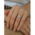 thumbnail image 1 of SOLITAIRE JEWELS 3Ct Round Brilliant Moissanite Diamond Engagement Ring 18K Yellow Gold With Bar Pave and Hidden Halo, 1 of 8