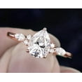 thumbnail image 1 of SOLITAIRE JEWELS 9x7MM Pear cut Moissanite Engagement Ring Pear Diamond Ring with round and marquise side Diamonds Promise ring Gift 10K/14K/18K Solid Gold, 1 of 4