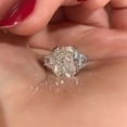 thumbnail image 1 of SOLITAIRE JEWLES 2.5CT Radiant With Side Tapered BaguetteThree Stone Moissanite Engagement Ring 18K White Gold, 1 of 5
