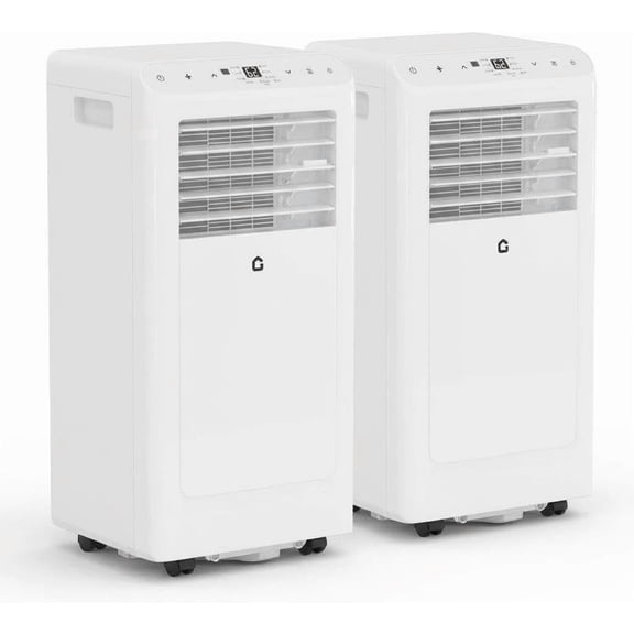 SOLLED 2 Pack 8,000 BTU Portable Air Conditioner Covers 550 Sq Ft 3-in-1 AC Unit with Cool Fan Dry Modes Remote Control Washable Filter for Home Office White
