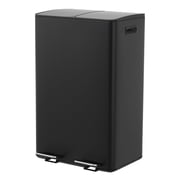 SOLLED 30L Dual Compartment Kitchen Trash Can & Recycling Bin, Stainless Steel Garbage Bin with Soft Close Lid, Foot Pedal, Fingerprint Resistant for Home,Black