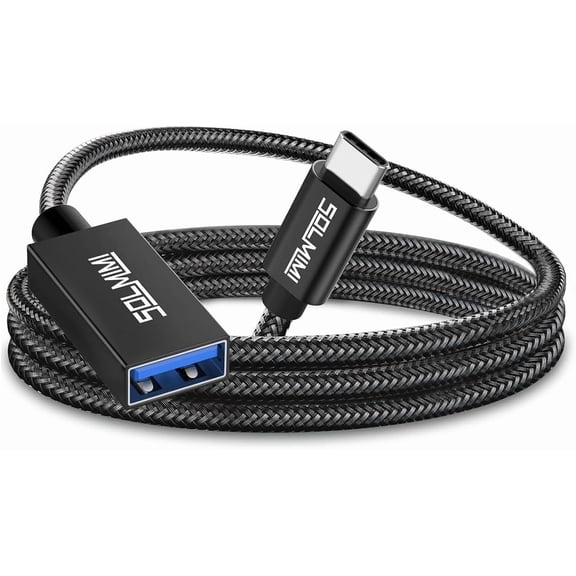 SOLMIMI USB C Male to USB Female Adapter Cable (4 ft) -USBC to USB Adapter with 5Gbps Data Transfer for Laptop, PC, Flash Disk, USB C Headphone