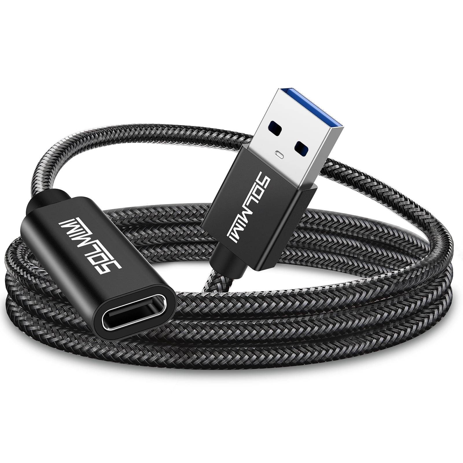 SOLMIMI USB C to USB Female Cable (8FT-2.4 M), Type-c Male to USB A 3.1 ...