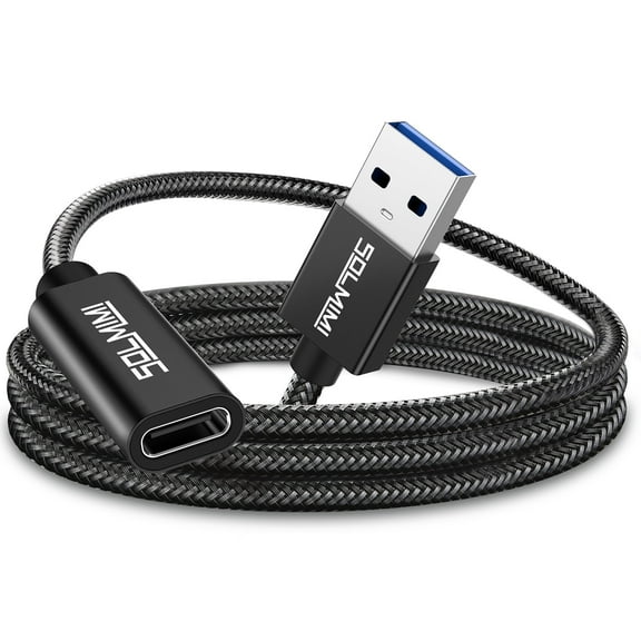 SOLMIMI USB C to USB Female Cable (8FT-2.4 M), Type-c Male to USB A 3.1 Female OTG Cable 5Gbps Data Compatible with Samsung GalaxyS9/S10/S20/S21, Mac Book Pro/Air 2020 2019 2018