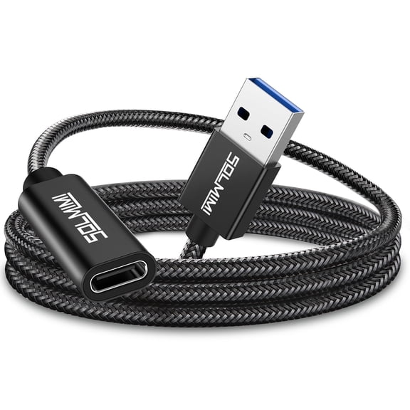 SOLMIMI USB to USB C Female Cable (8FT/2.4 M), Type-C Female to USB A Male 3.1 OTG Cable 5Gbps Data Compatible with Samsung GalaxyS9/S10/S20/S21, Mac Book Pro/Air 2020 2019 2018