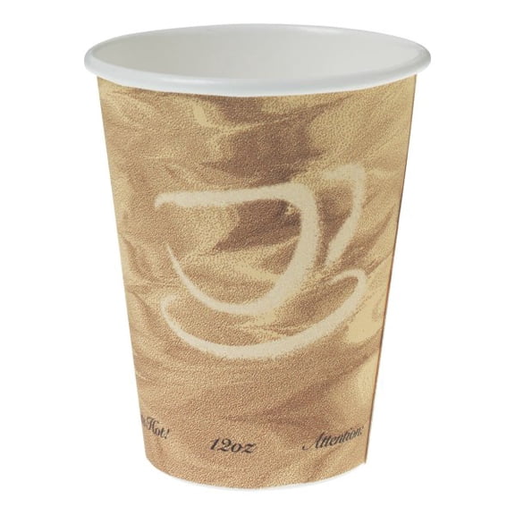 Solo Mistique Polycoated Hot Paper Cups, 12 Oz, Brown, 50 Cups Per Sleeve, Case Of 20 Sleeves
