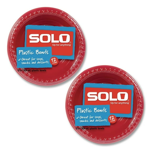 SOLO CB12-20202 12 oz Party Plastic Premium Bowl Dinnerware - White (288/Carton)
