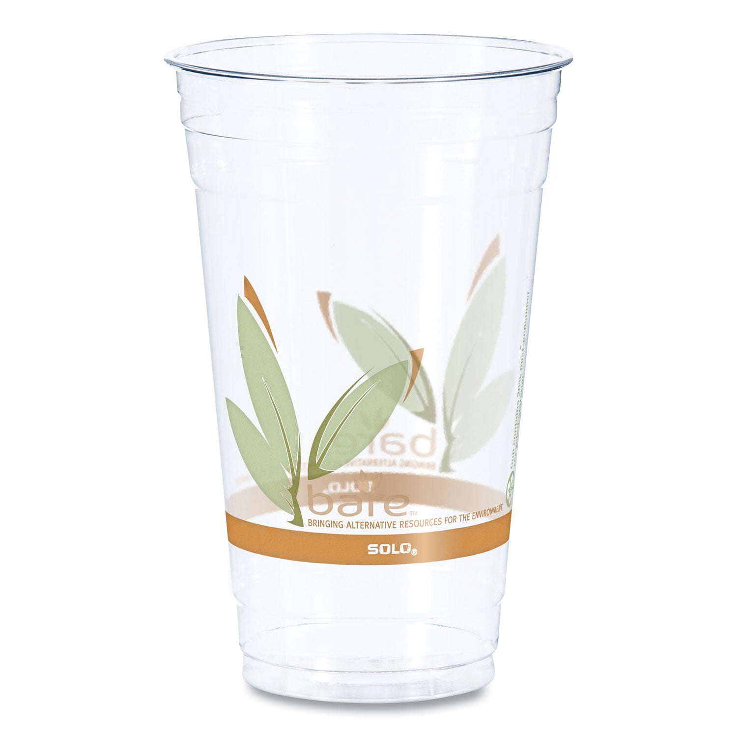 SOLO Cup Company Bare RPET Leaf Design 24 Oz Cold Cups, 50 count, (Pack ...