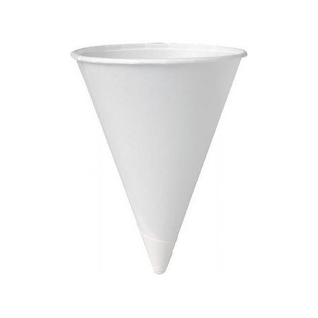SOLO Cup Company Cone Water Cups Cold Paper 4oz White 200/Bag 25 Bags/Carton 4BRCT